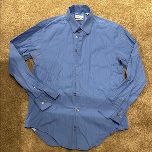 Calvin Klein Blue Casual Button Down Shirt with Classic Collar